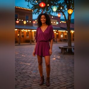 White House Black Market Shorts Romper Fusia Size 4